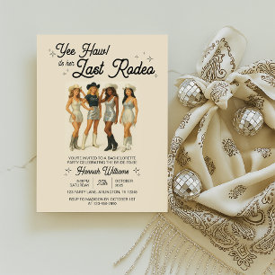 Invitation à la fête de bachelorette moderne Cowgi