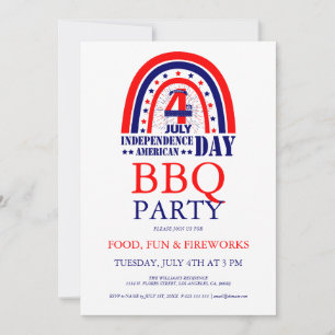 Invitation à la fête de barbecue pour le feu d'art
