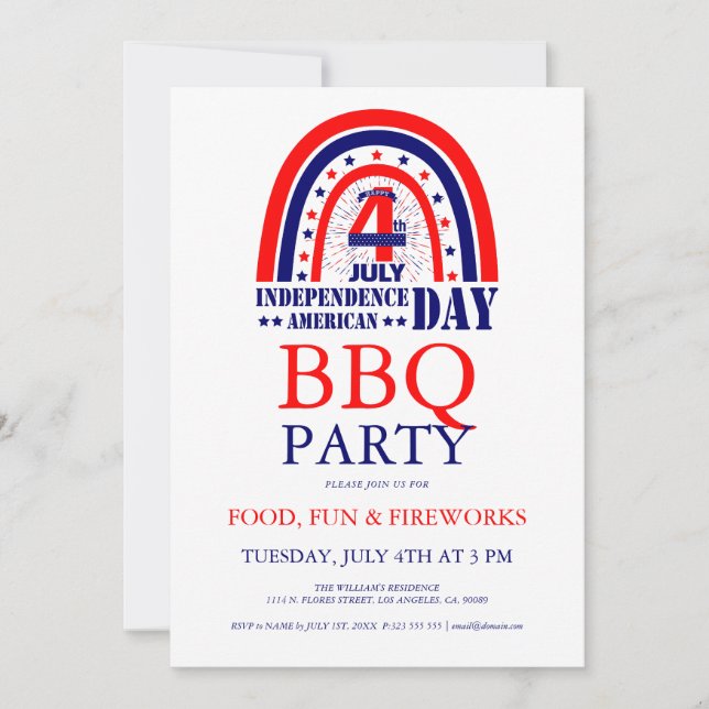 Invitation à la fête de barbecue pour le feu d'art (Devant)