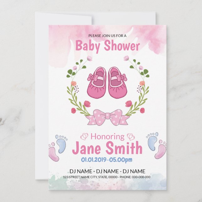 Invitation à la fête de bébé (Devant)