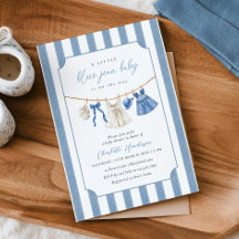 Invitation à la fête de bébé "Blue Jean Baby"