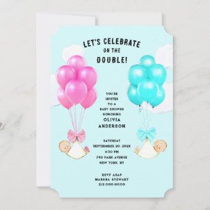 Invitation à la fête de bébé jumeaux