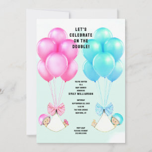 Invitation à la fête de bébé jumeaux