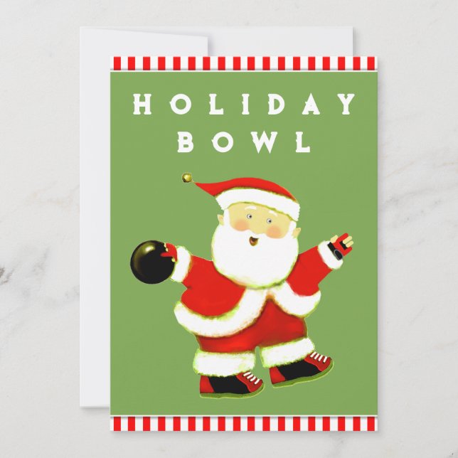 Invitation à la fête de bowling des Fêtes (Devant)