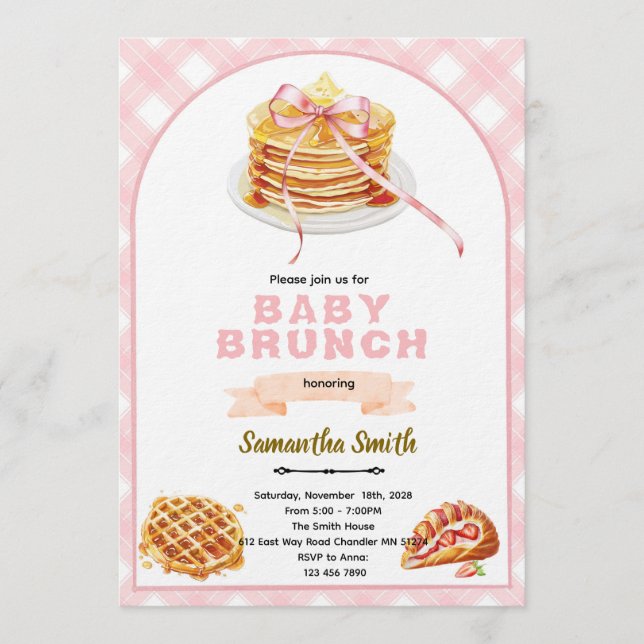 Invitation à la fête de brunch avec des nœuds (Devant)