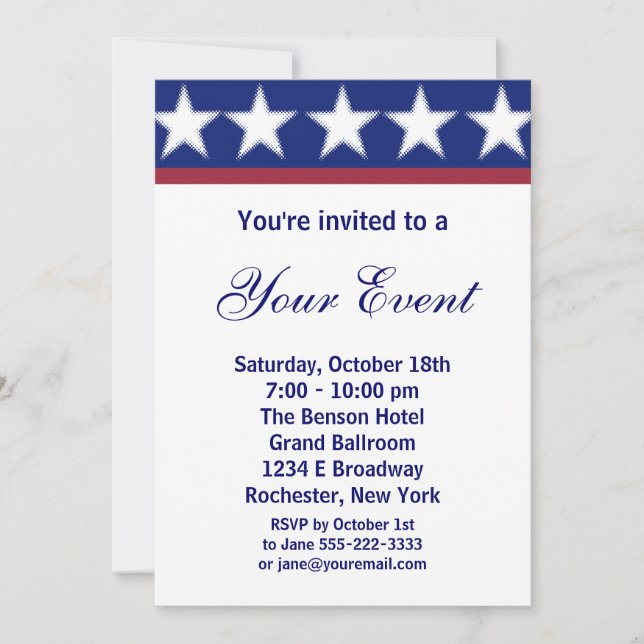Invitation à la fête de campagne ou fête du 4 juil (Devant)