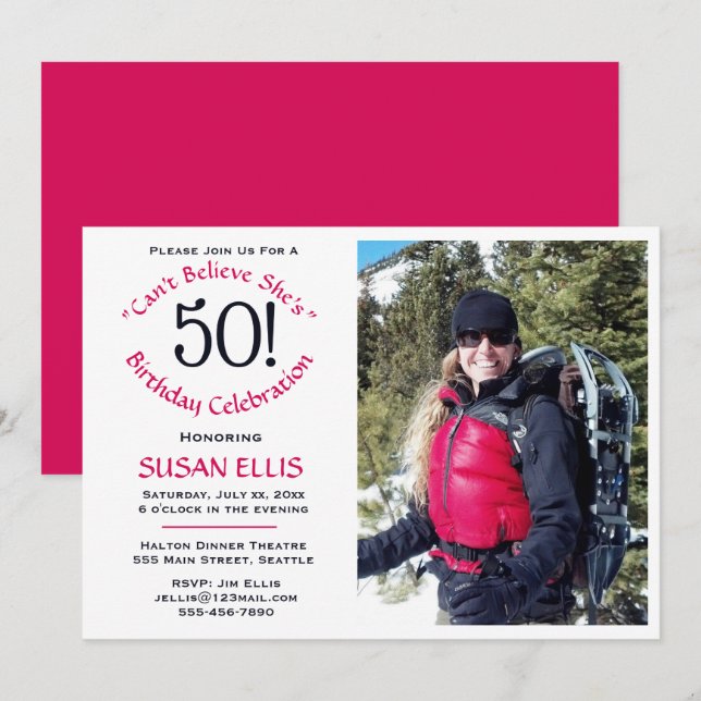 Invitation à la fête de célébration des 50 ans (Devant / Derrière)