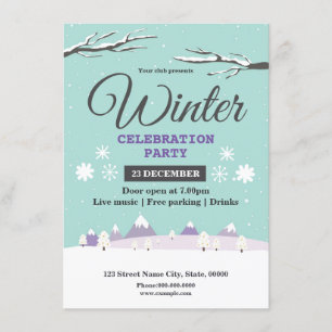 Invitation à la fête de célébration d'hiver