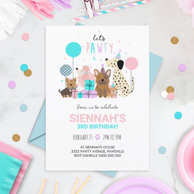 Invitation à la fête de chien Chienne Invitation F (Créateur téléchargé)