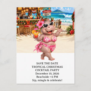 Invitation à la fête de cocktail de Noël tropicale