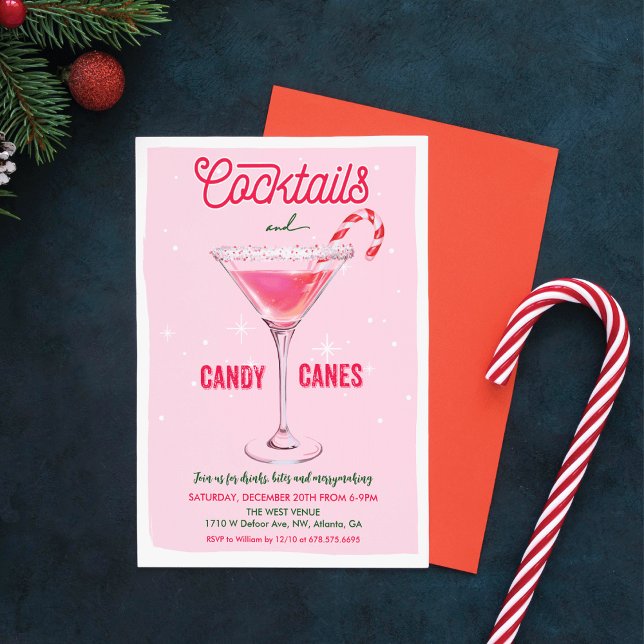 Invitation à la fête de cocktails de Noël Holiday (Créateur téléchargé)