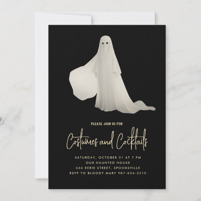 Invitation à la fête de cocktails d'Halloween avec (Devant)