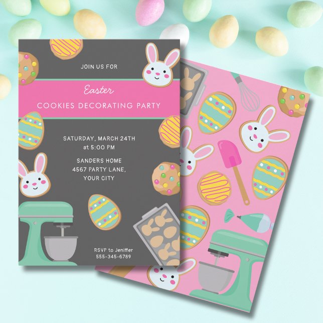 INVITATION À LA FÊTE DE COOKIES DE PÂQUES (Créateur téléchargé)