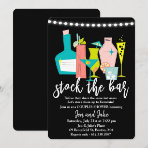Invitation à la fête de couples Stock the Bar