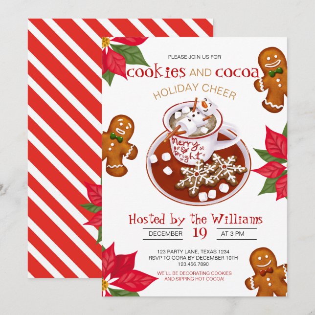 Invitation à la fête de décoration de biscuits de  (Devant / Derrière)
