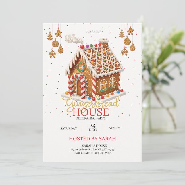 Invitation à la fête de décoration de maison en pa (Debout devant)
