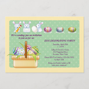 Invitation à la fête de décorations d'oeufs de Pâq
