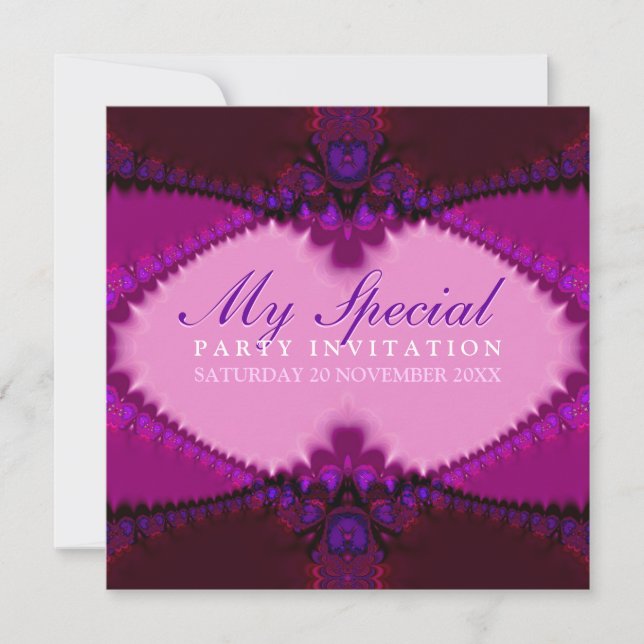 Invitation à la fête de dentelle de Bohême Rose ex (Devant)