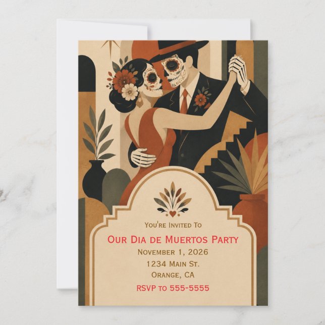 Invitation à la fête de Dia de Muertos (Devant)