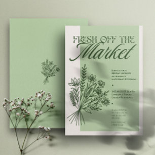 Invitation à la fête de douche de mariage “Fresh O