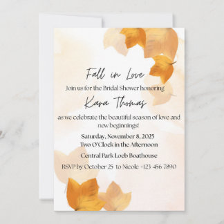 Invitation à la fête de douche de mariage Tombez a