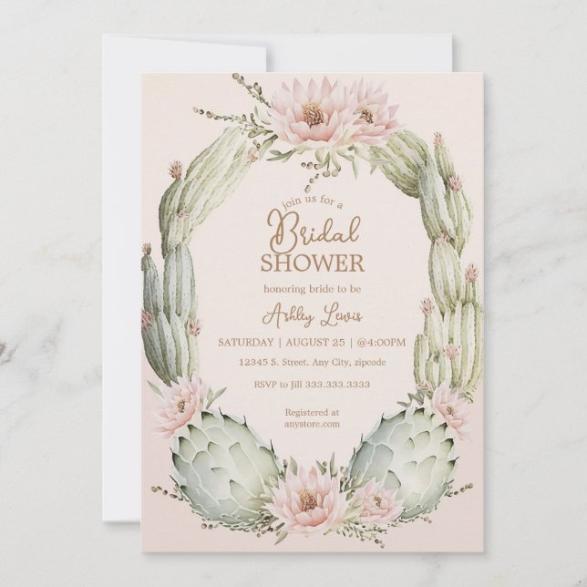 Invitation à la fête de douche de mariée au jardin (Devant)