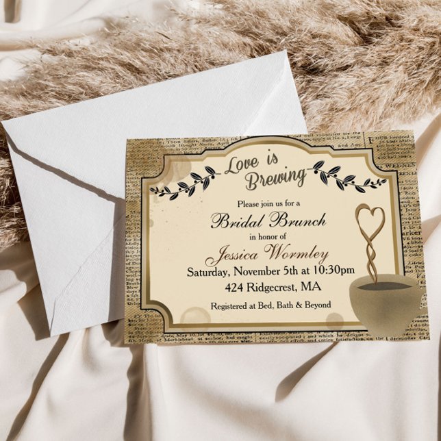 Invitation à la fête de douche de mariée Café Love (Créateur téléchargé)