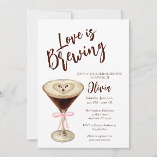 Invitation à la fête de douche de mariée Café Love