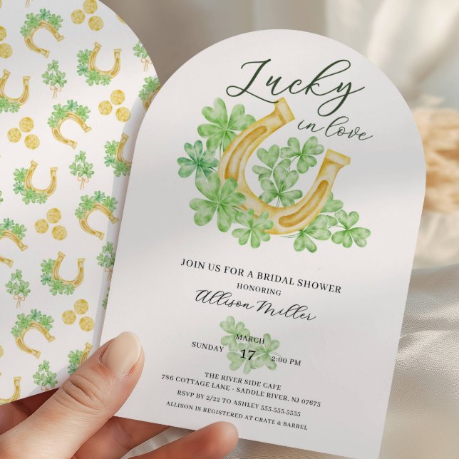 Invitation à la fête de douche de mariée "Chanceux (Créateur téléchargé)