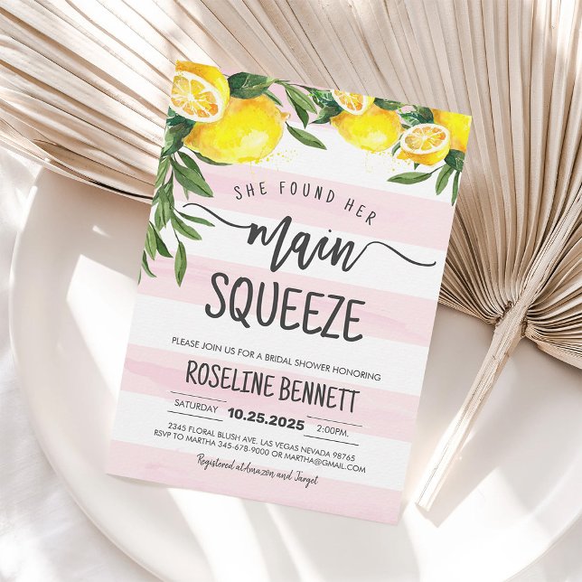Invitation à la fête de douche de mariée Lemon Mai (Créateur téléchargé)