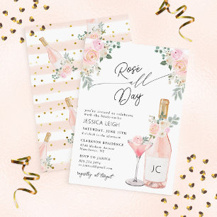 Invitation à la fête de douche de mariée Rosé tout