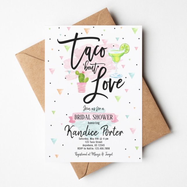 Invitation à la fête de douche de mariée "Taco à p (Créateur téléchargé)