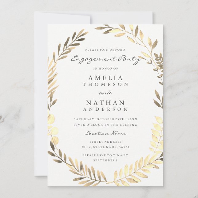 Invitation à la fête de fiançailles à la couronne  (Devant)