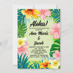 Invitation à la fête de fiançailles Aloha Luau