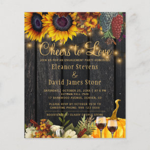 Invitation à la fête de fiançailles Budget Cheers