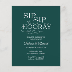Invitation à la fête de fiançailles Budget Sip Sip
