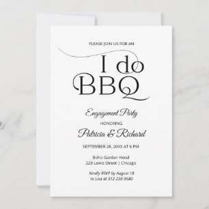 Invitation à la fête de fiançailles Chic I DO BBQ