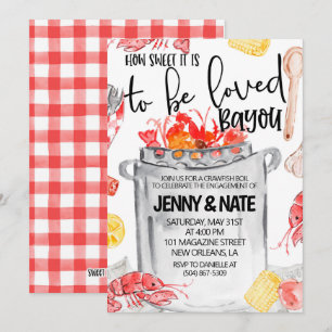 Invitation à la fête de fiançailles Crawfish Boil