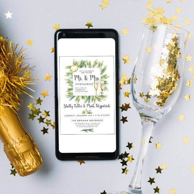 Invitation à la fête de fiançailles de Noël (Créateur téléchargé)