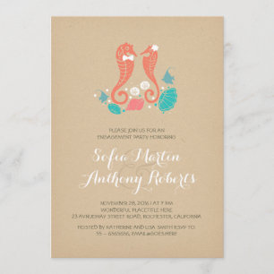 invitation à la fête de fiançailles de plage pour
