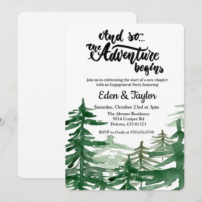 Invitation à la fête de fiançailles du début de l' (Devant / Derrière)