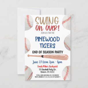 Invitation à la fête de fin de saison de baseball
