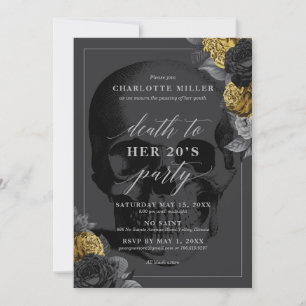 Invitation à la fête de fin de vingtaine noir et o