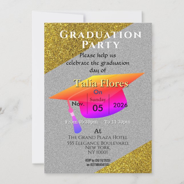 Invitation à la fête de fin d'études (Devant)