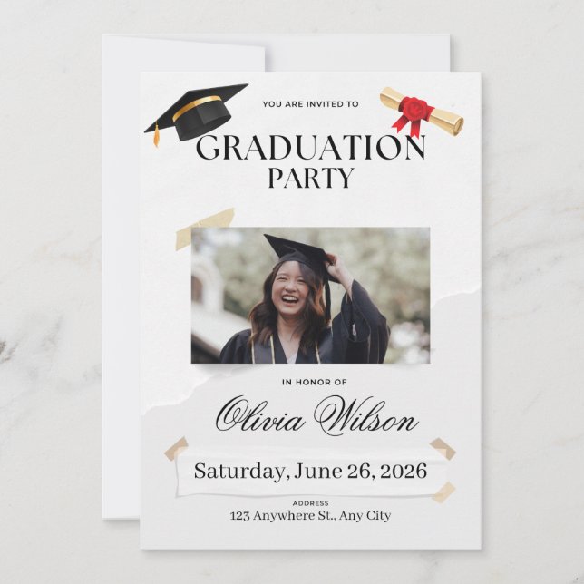 Invitation à la fête de fin d'études (Devant)
