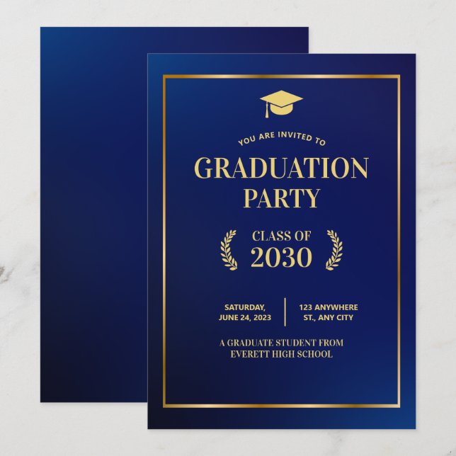 Invitation à la fête de fin d'études, Annonce de r (Devant / Derrière)