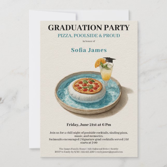 Invitation à la fête de fin d'études au bord de la (Devant)