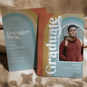 Invitation à la fête de fin d'études avec photo ré