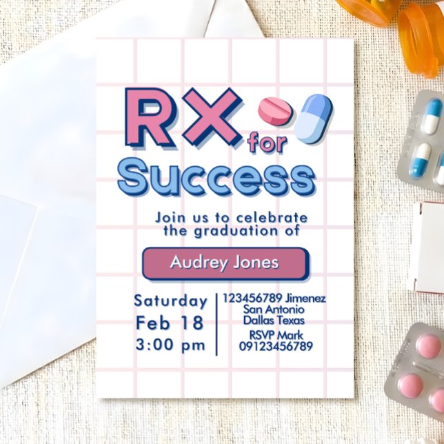 Invitation à la fête de fin d'études en pharmacie (Créateur téléchargé)