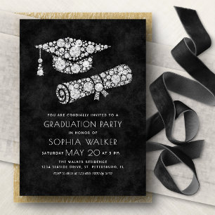 Invitation à la fête de fin d'études Glam Diamonds